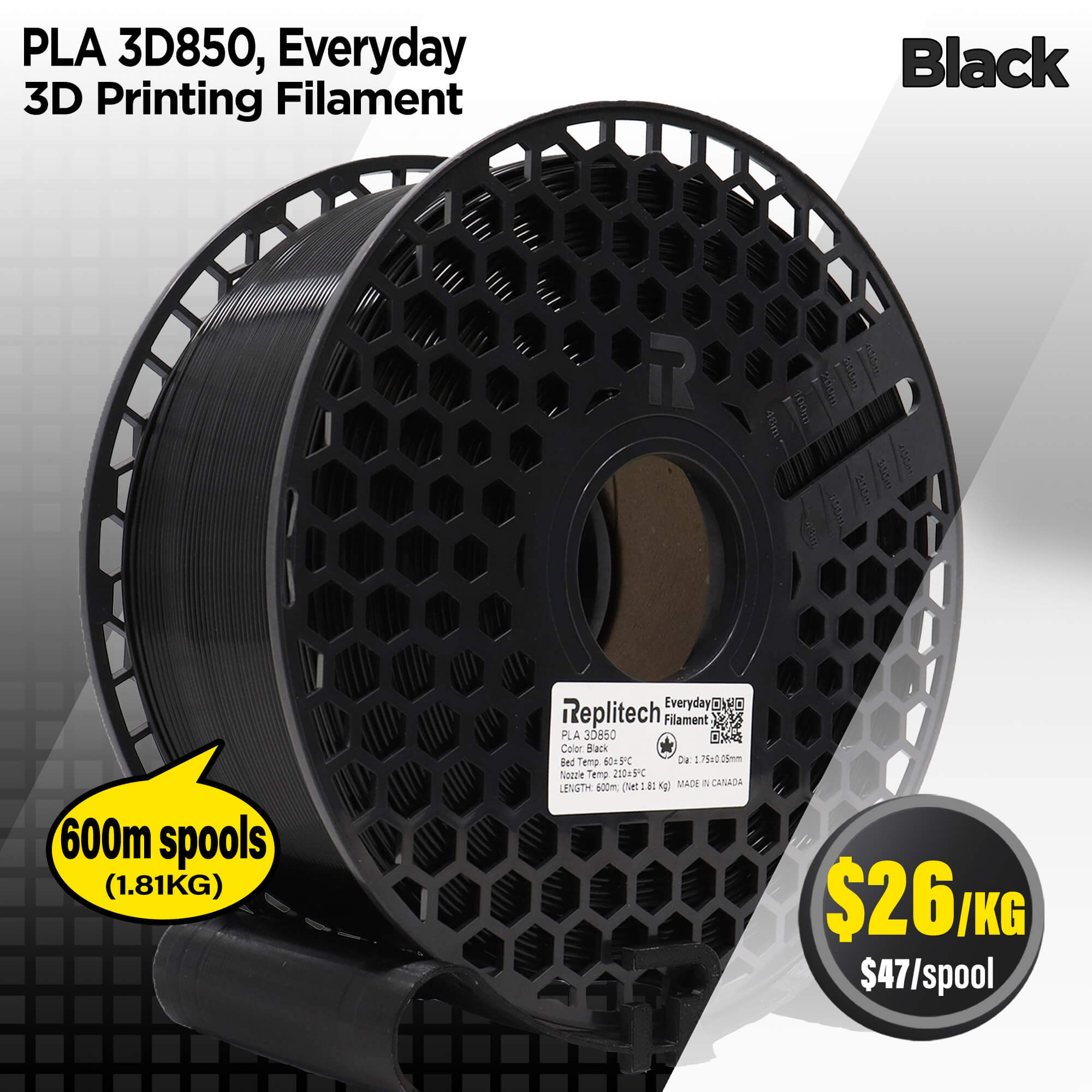 PLA 3D850 Everyday Black