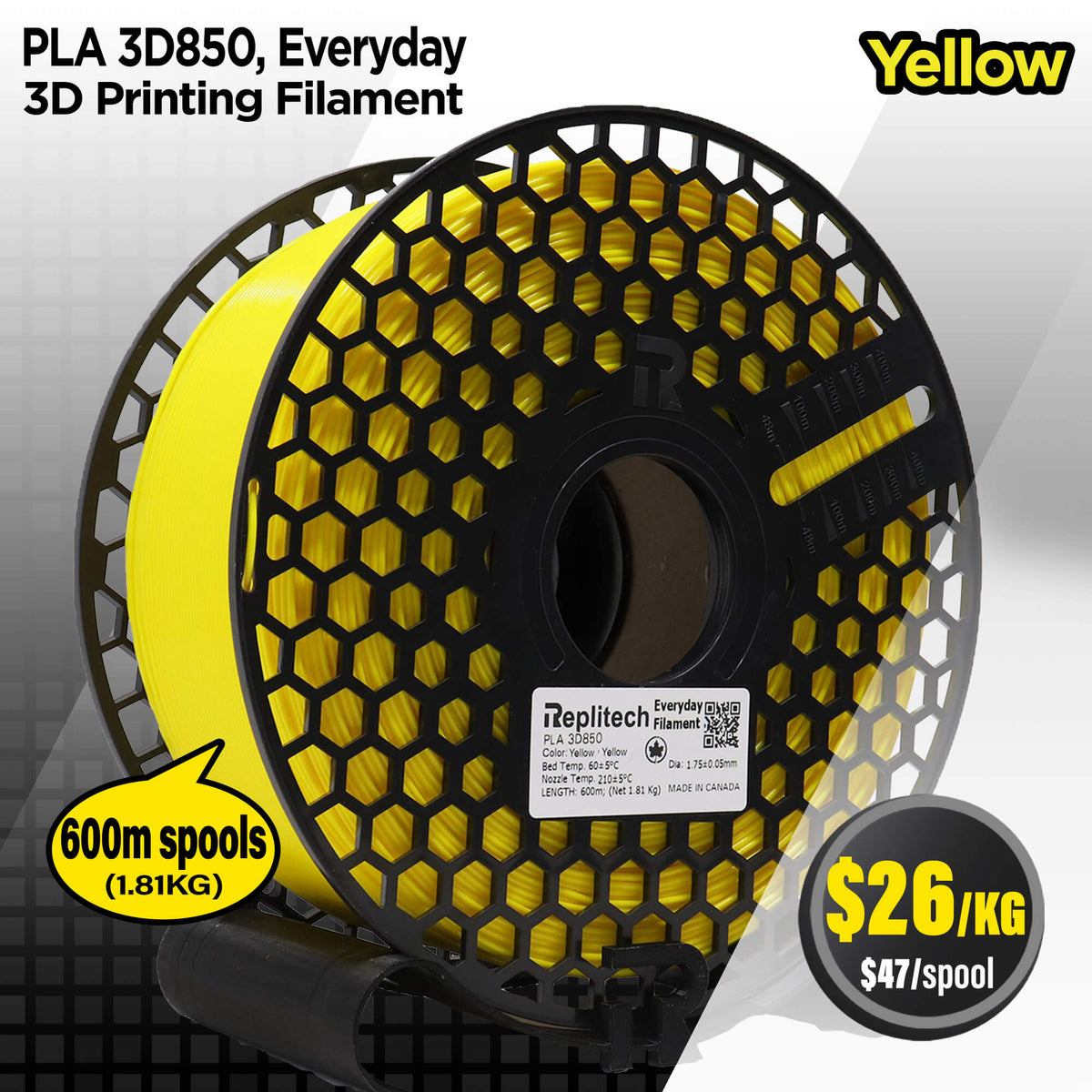 PLA 3D850 Everyday Yellow
