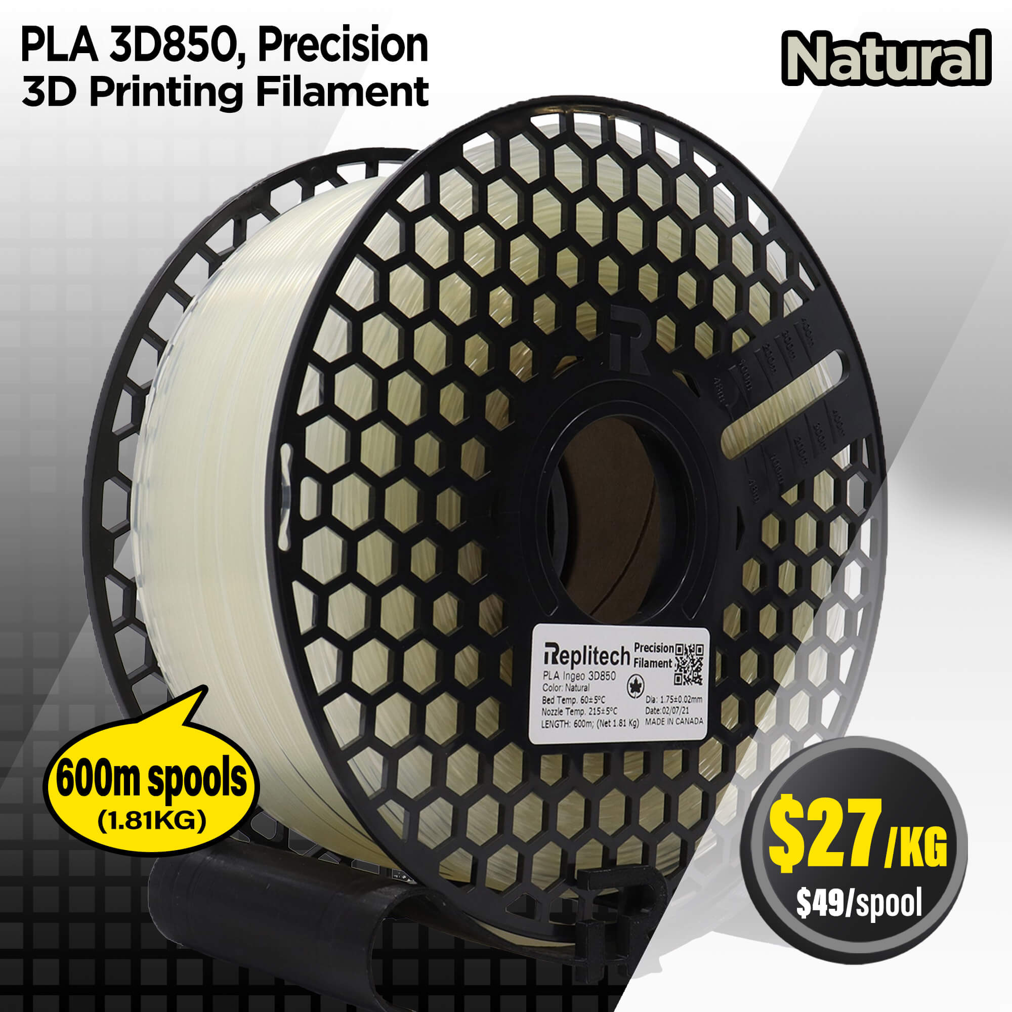 PLA 3D850 Precision Natural
