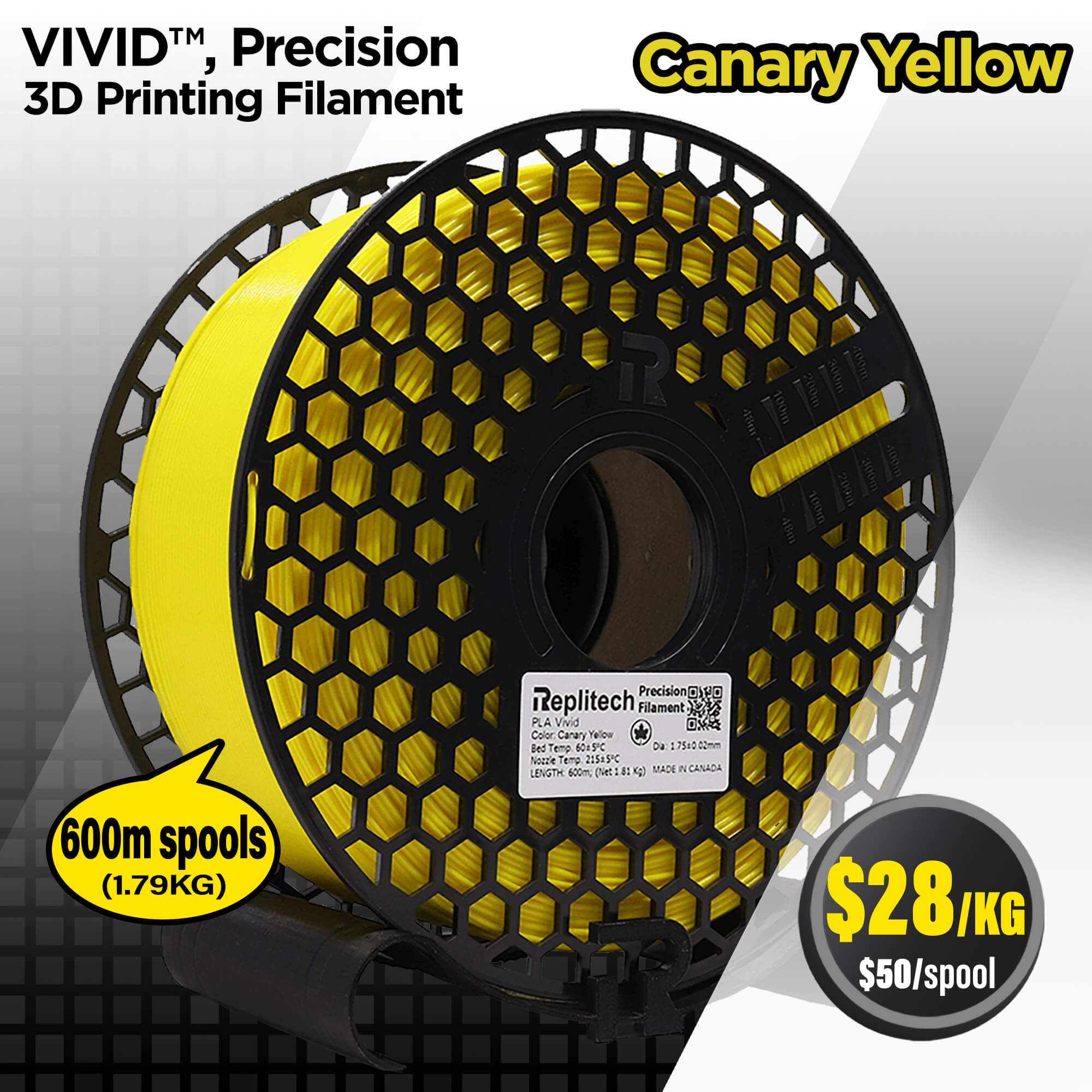 PLA Vivid Precision Canary Yellow
